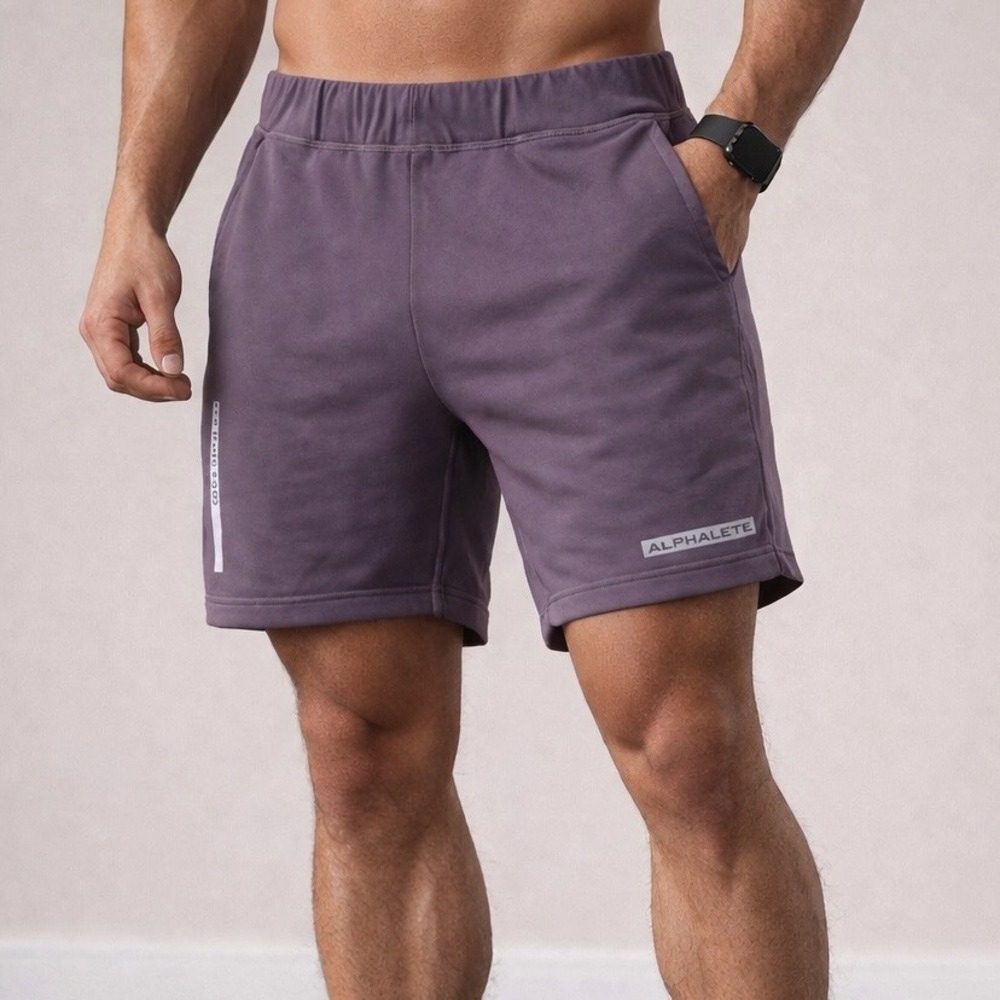 Alphalete Mens Athletic Gym Shorts Purple Mauve Size Medium